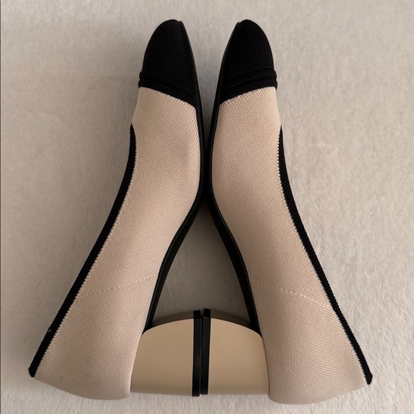 Vivaia | Julie Pro Almond Cap Toe Chunky Block Heels Beige/Black (EU 38) - Picture 10 of 16